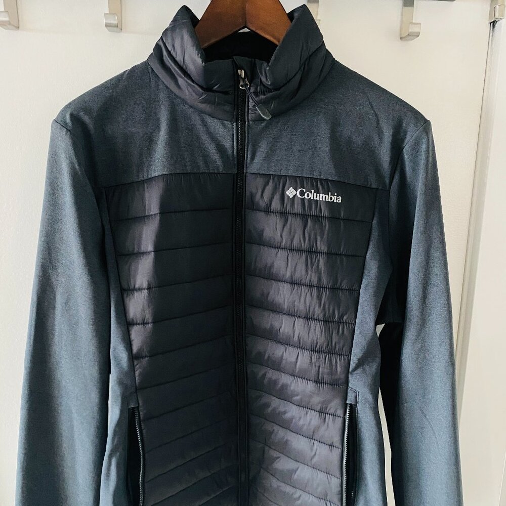 Columbia Men's Hybrid Quilted Full-Zip Jacket, Gray/Black, Large